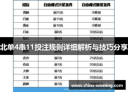 北单4串11投注规则详细解析与技巧分享